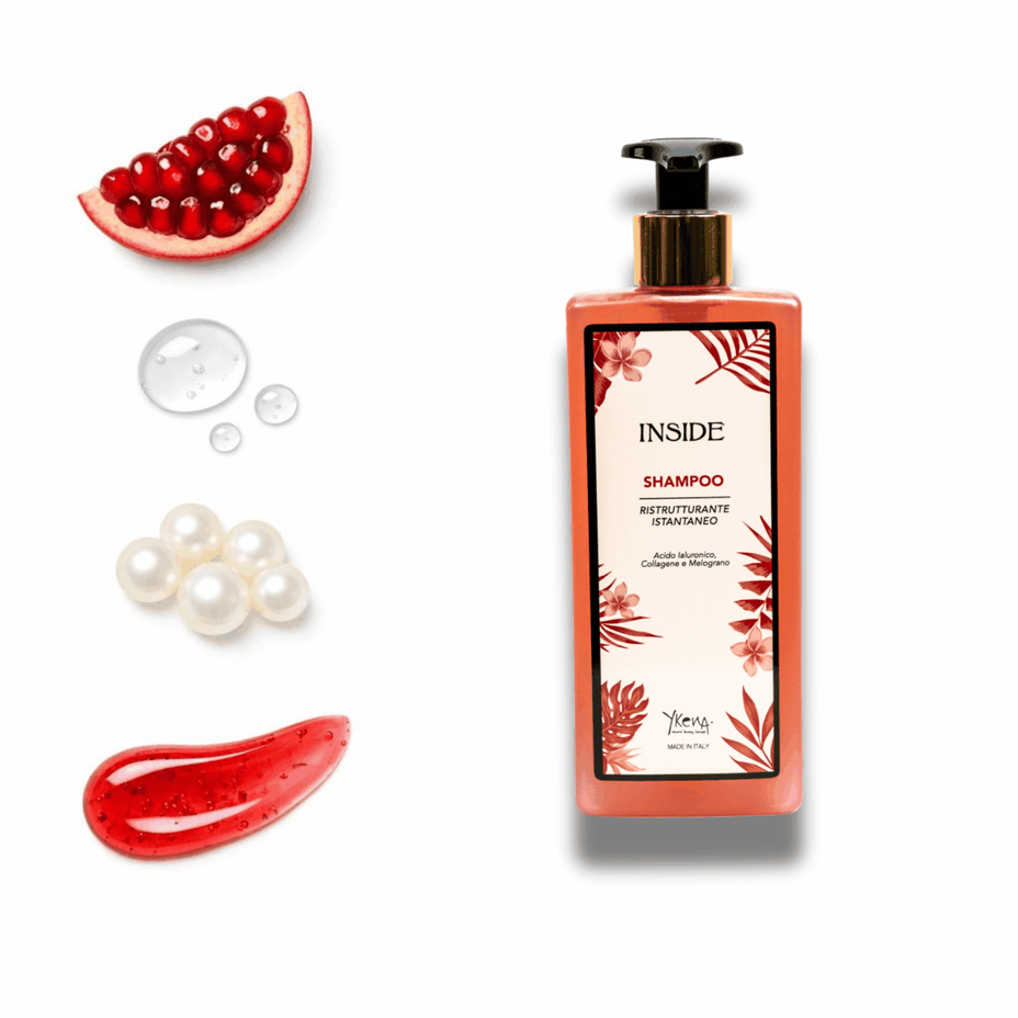 Shampoo Red Ristrutturante con Acido Ialuronico e Collagene per capelli morbidi e luminosi