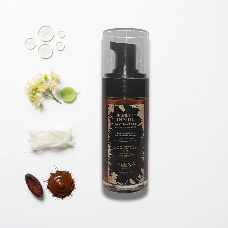 Mocha Cloud Volumizzante mousse for voluminous, shiny brown hair with hyaluronic acid and cocoa extract