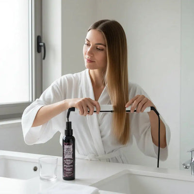 Pettine per capelli bianchi con cordone nero e manico