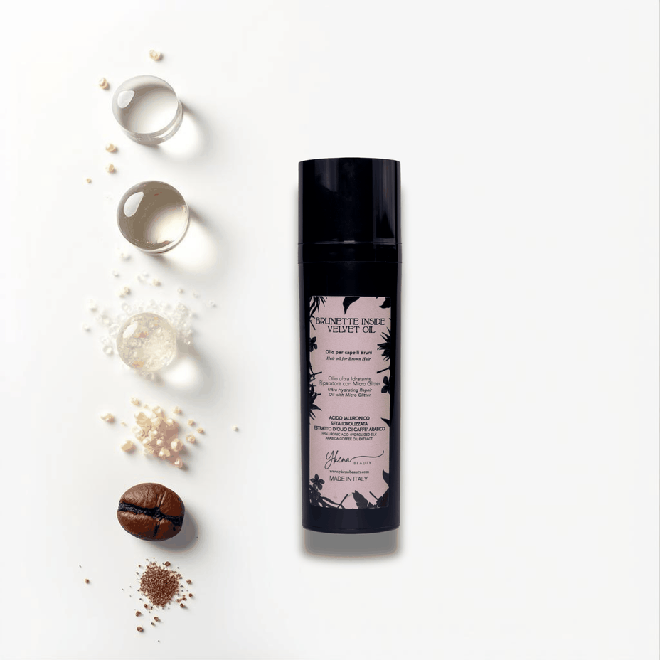 Brunette Inside™ Velvet Oil nourishing treatment for dark brown hair with hyaluronic acid and silk extracts